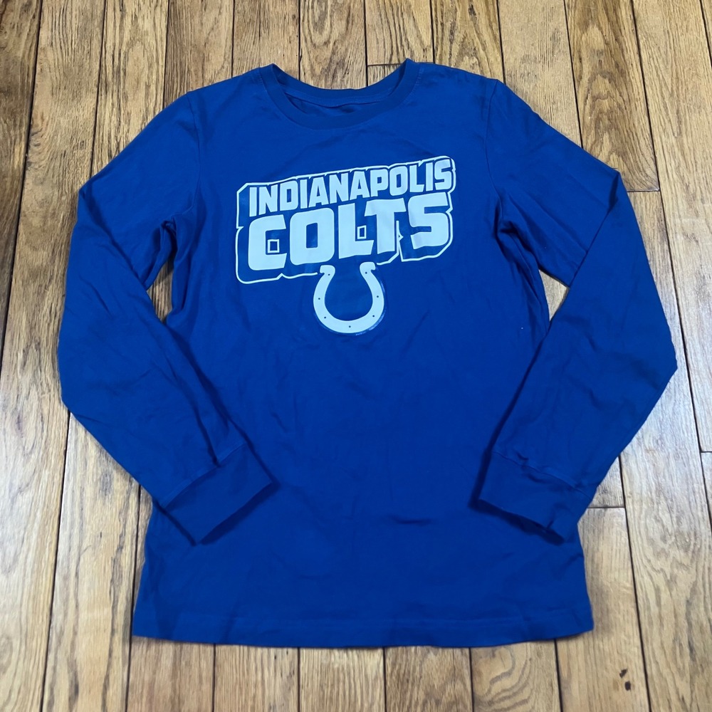NFL Team Apparel Indianapolis Colts Blue Long Sleeve‎ Graphic T-Shirt Youth XL